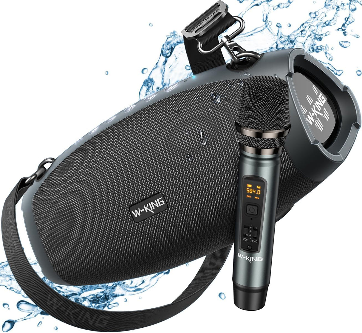 Altavoz Bluetooth W-KING 70W con micrófono inalámbrico