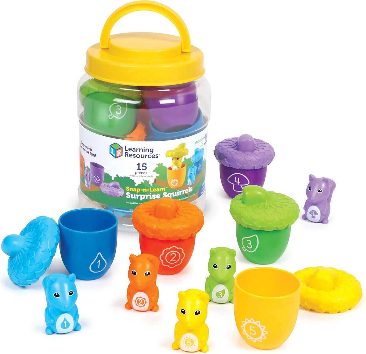 Sorpresas de Ardillas, Learning Resources, 15 Piezas, 18+ Meses