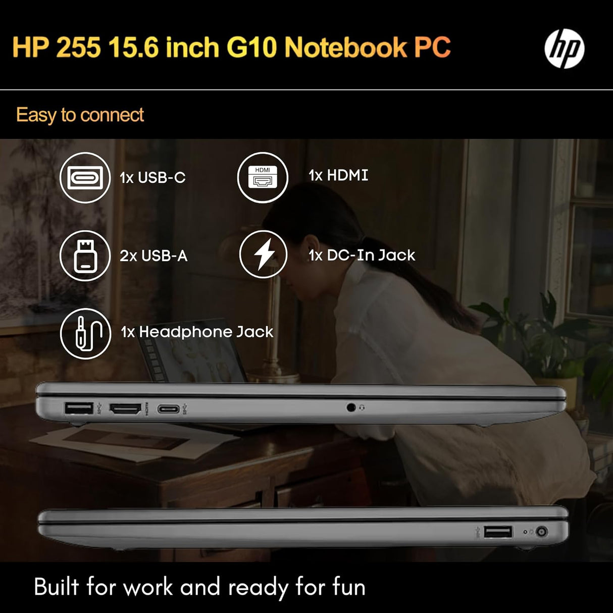 Laptop HP 255 G10, 16GB RAM, 1TB SSD, Ryzen 3 7330U