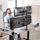 Soporte de Monitor VIVO, Ajustable, para 4 Pantallas, STAND-V004F
