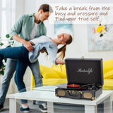Reproductor de Vinilo Bluetooth Portátil con Altavoces Integrados
