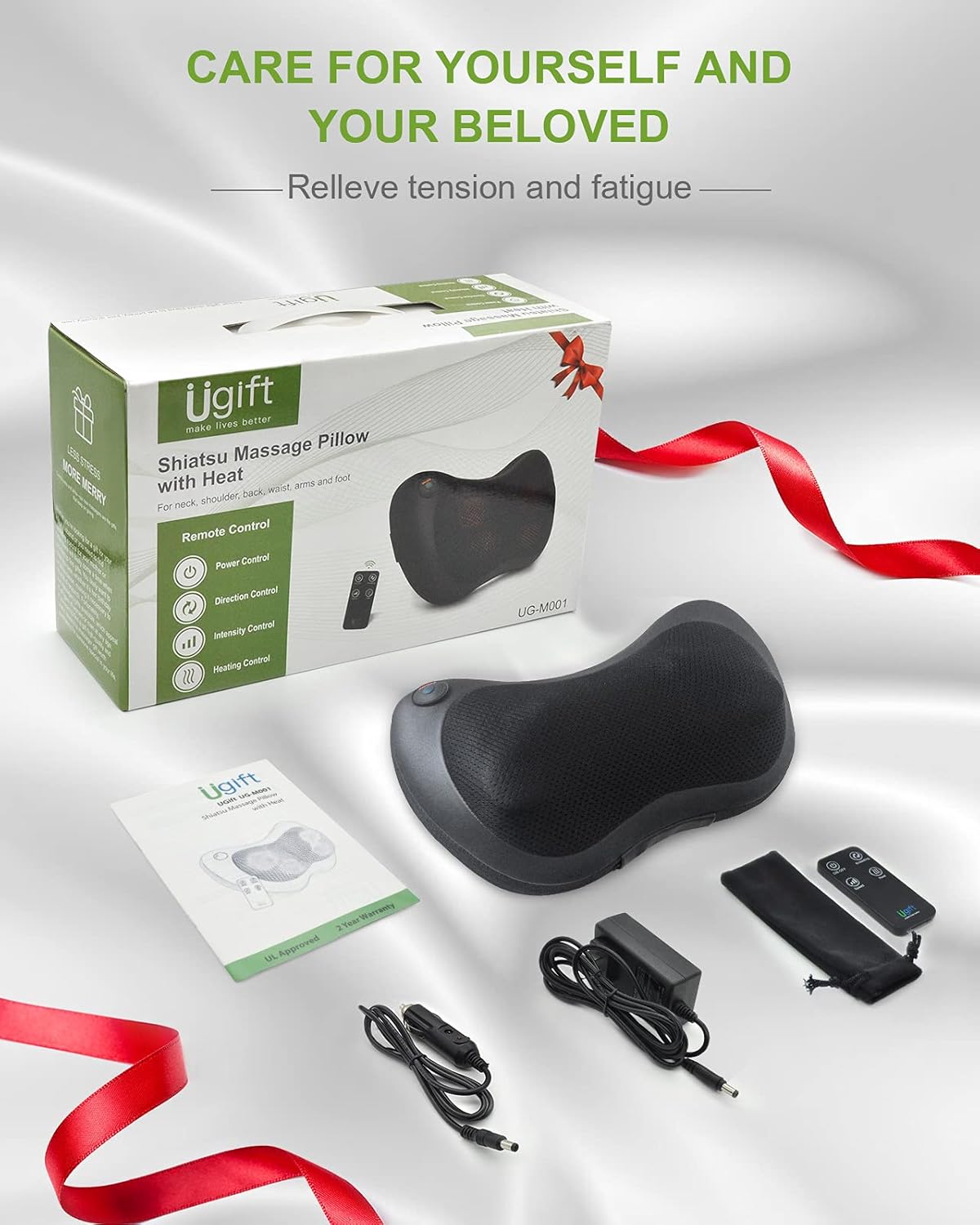 Cojín Masajeador Ugift - Masaje Shiatsu con Calor y Control Remoto