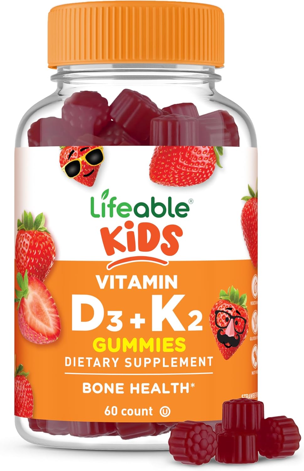 Gomitas de Vitamina D3 K2 Lifeable Kids | 1000iu 60 Gummies