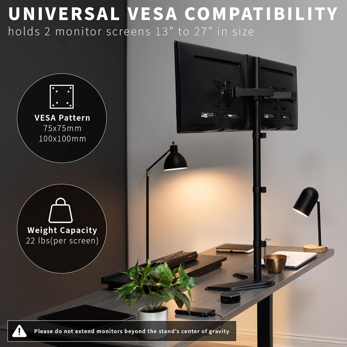 Soporte Doble de Monitor VIVO, Brazo Ajustable, STAND-V012F