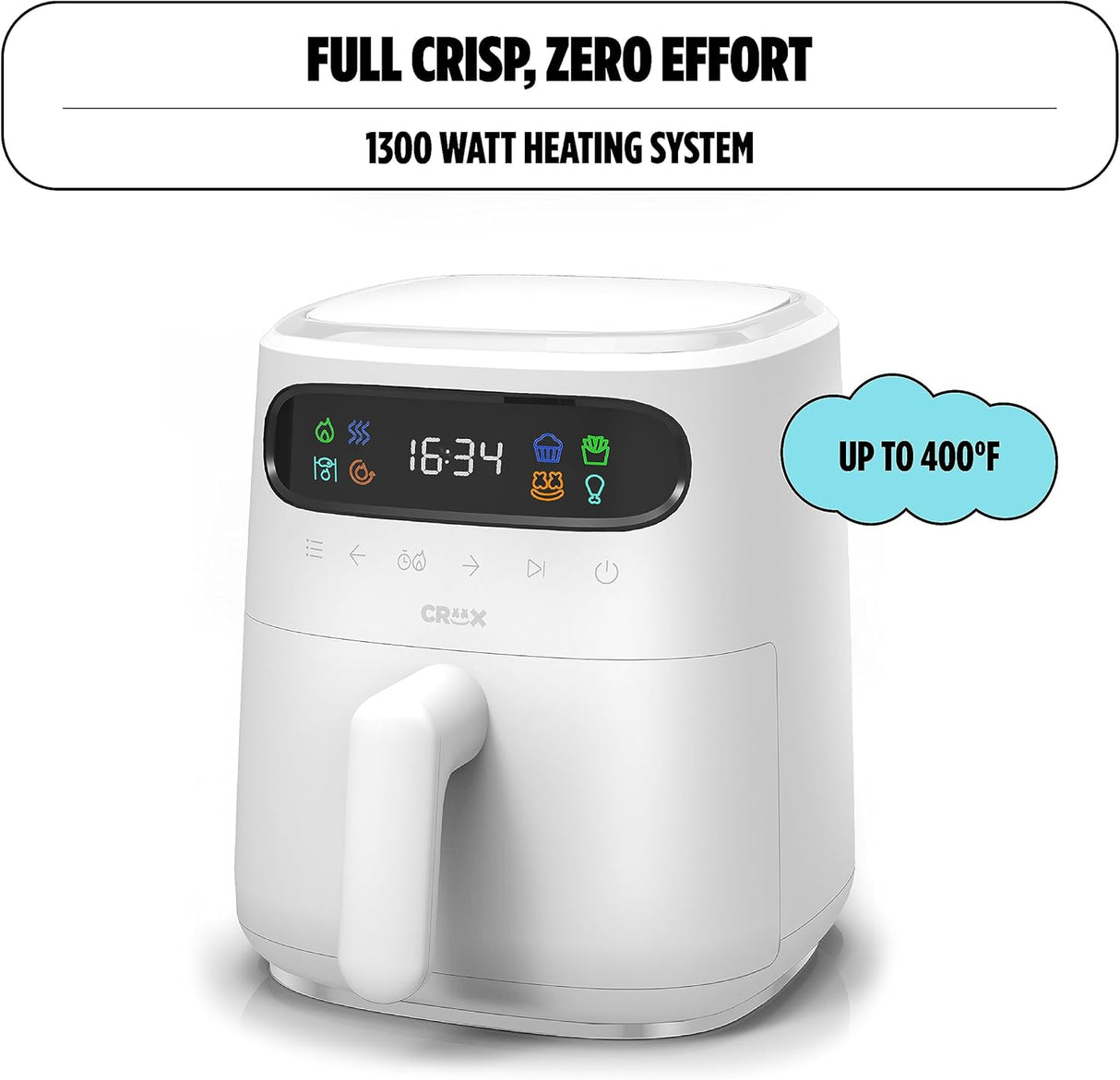 Freidora de aire CRUX x Marshmello 3.0 QT, Touch Screen, TurboCrisp
