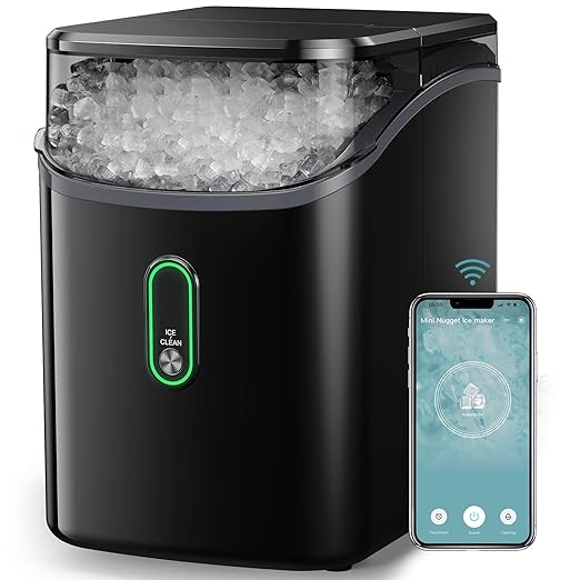 Máquina de Hielo Silonn, Hielo de Pebble, 33lbs/24H, WiFi