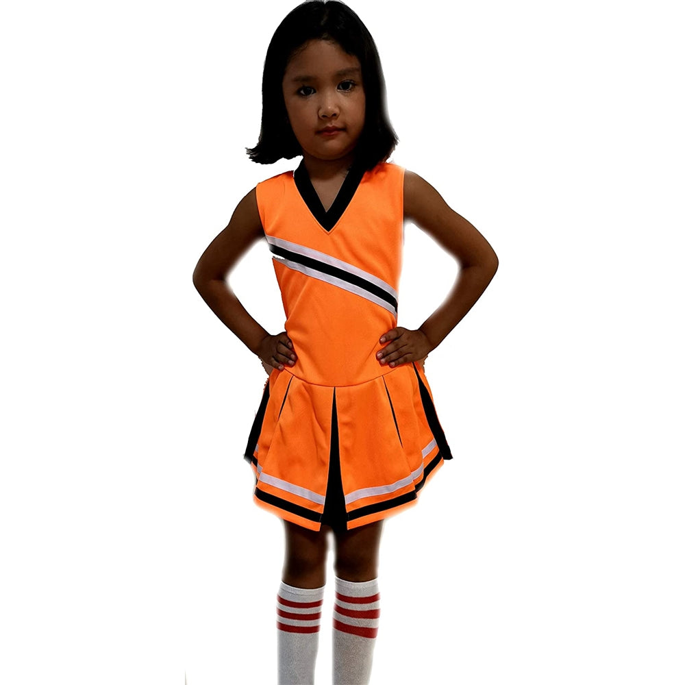 Disfraces de animadora para niñas talla S naranja y negro