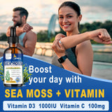 Sea Moss Drops, suplemento de gel líquido con aceite de semilla negra, 2 oz