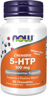 Suplemento 5-HTP 100 mg, NOW Foods, 90 Chewables, Soporte
