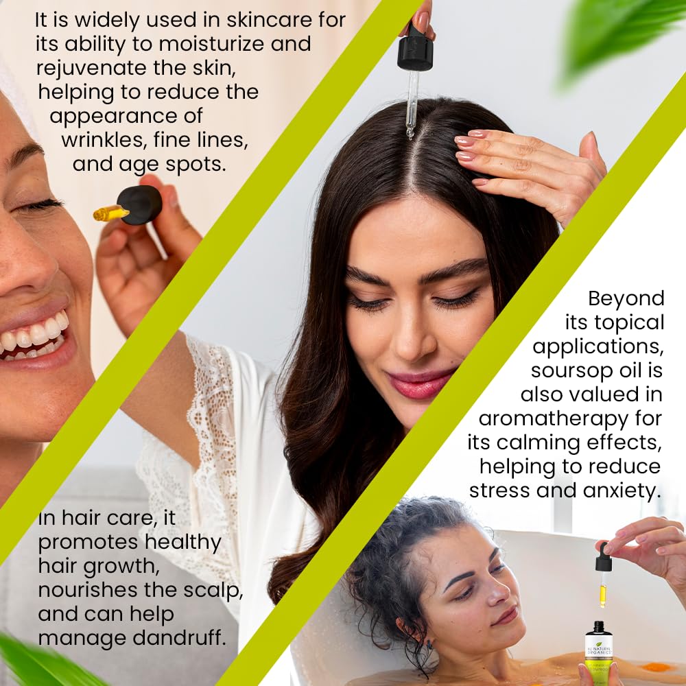 Aceite de Soursop Graviola 1.7 fl oz | Acne, Crecimiento Capilar
