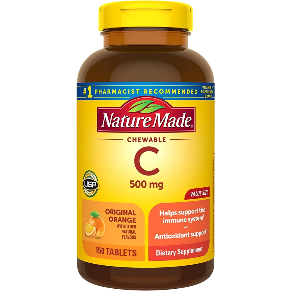 Suplemento Vitamina C masticable de 500 mg  inmunológico 150