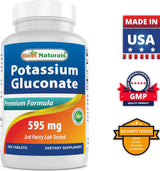 Suplemento de gluconato de potasio 595 mg  250 unidades