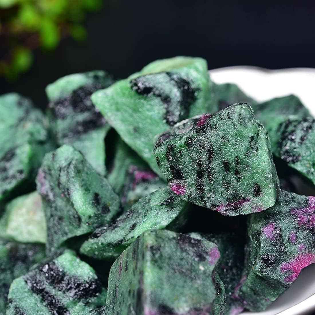 Cristales Rústicos de Zozita Rubí Verde para Sanación