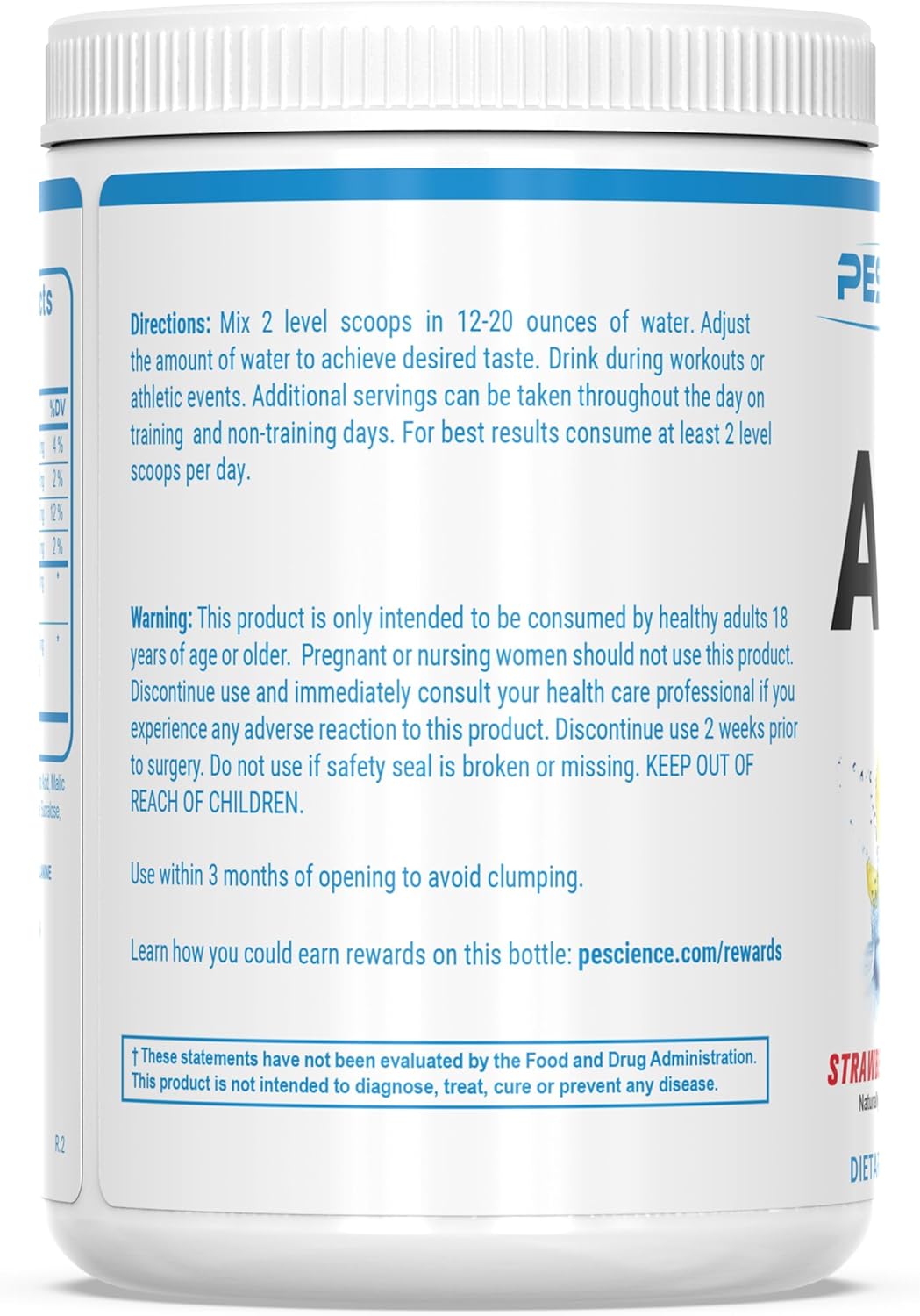 Amino IV BCAA & EAA PEScience, Hidratación y Recuperación, 60 Scoop