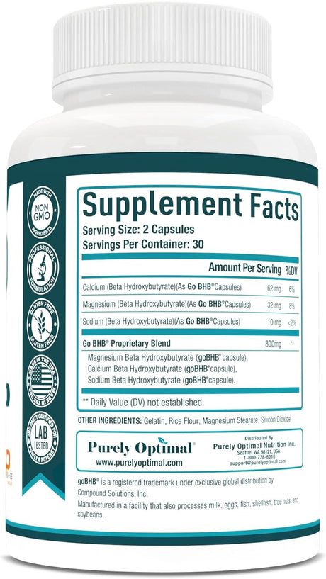 Cápsulas Keto BHB - Suplemento para Keto - 60 Cápsulas