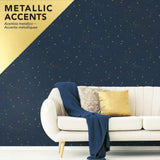 Papel Tapiz Adhesivo RoomMates RMK11319WP Estrellas Metálicas
