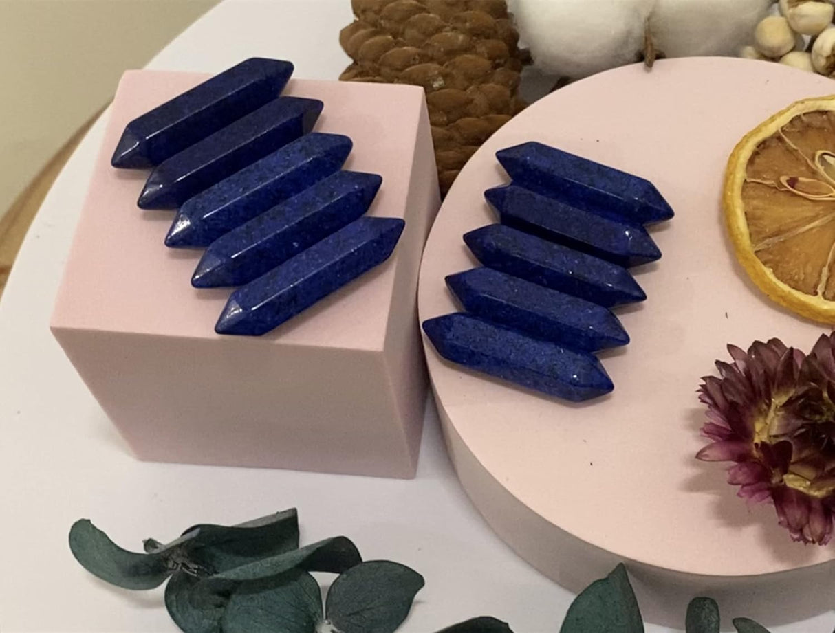 Varitas de Lápiz Lázuli para Reiki y Meditación, Hexagonales