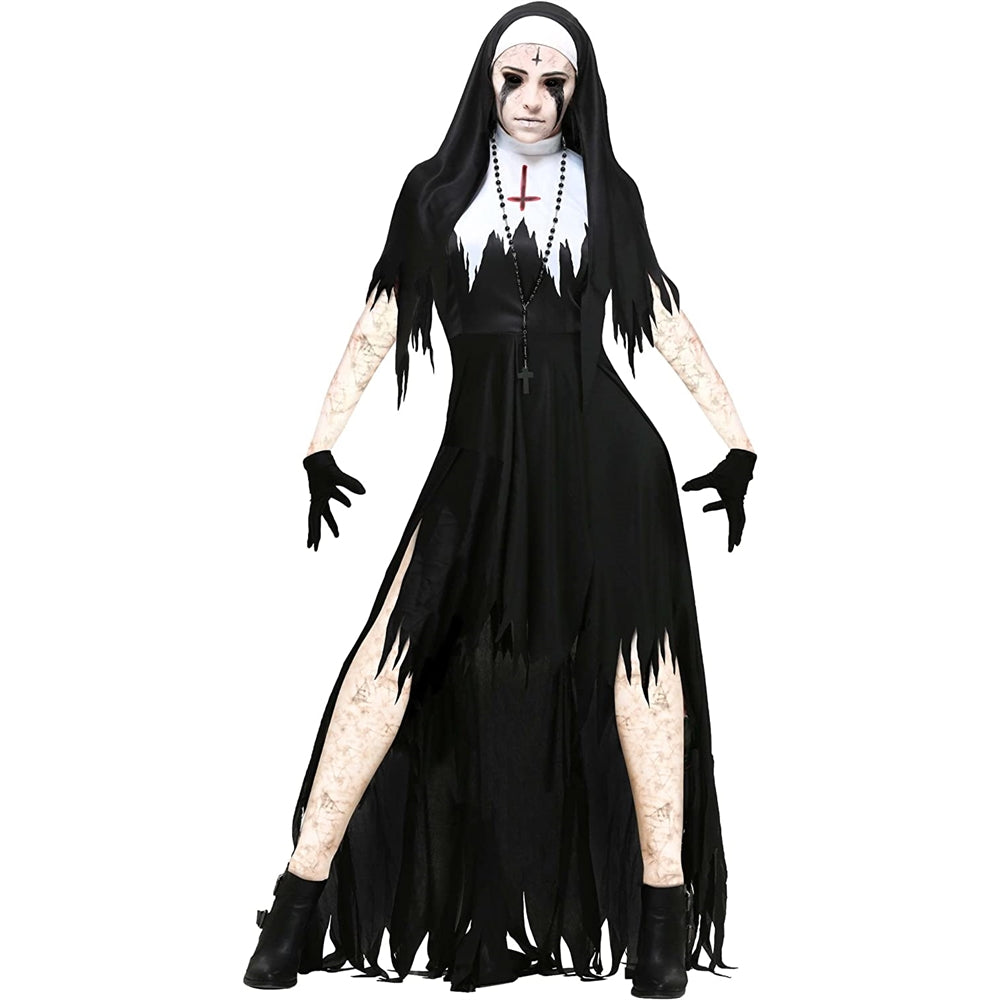 Disfraz de monja espeluznante para mujer talla XS