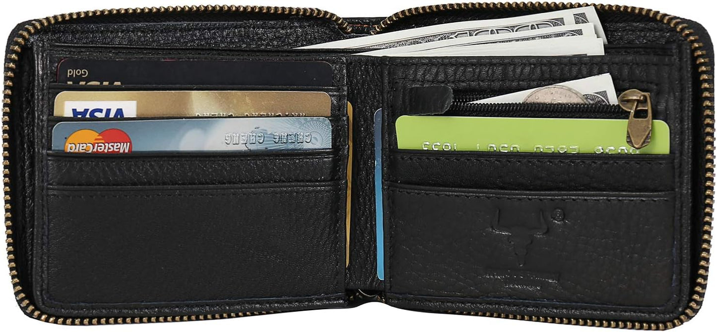 Billetera Zipper MING CLAN con RFID, Bifold, Gran Capacidad