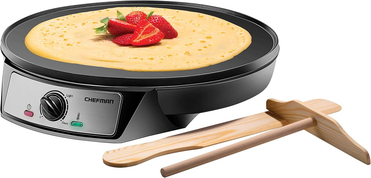 Chefman Crepera eléctrica control de la sartén  de acero
