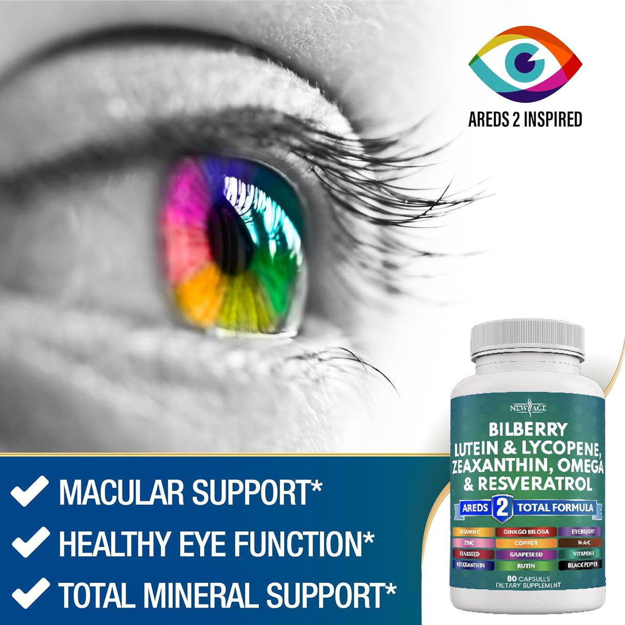 Vitaminas para la Salud Ocular con Arándano y Luteína