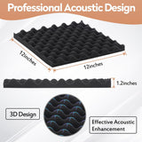 Paneles Acústicos 24 Pack, Espuma Absorbente 12x12x1.2 Pulgadas