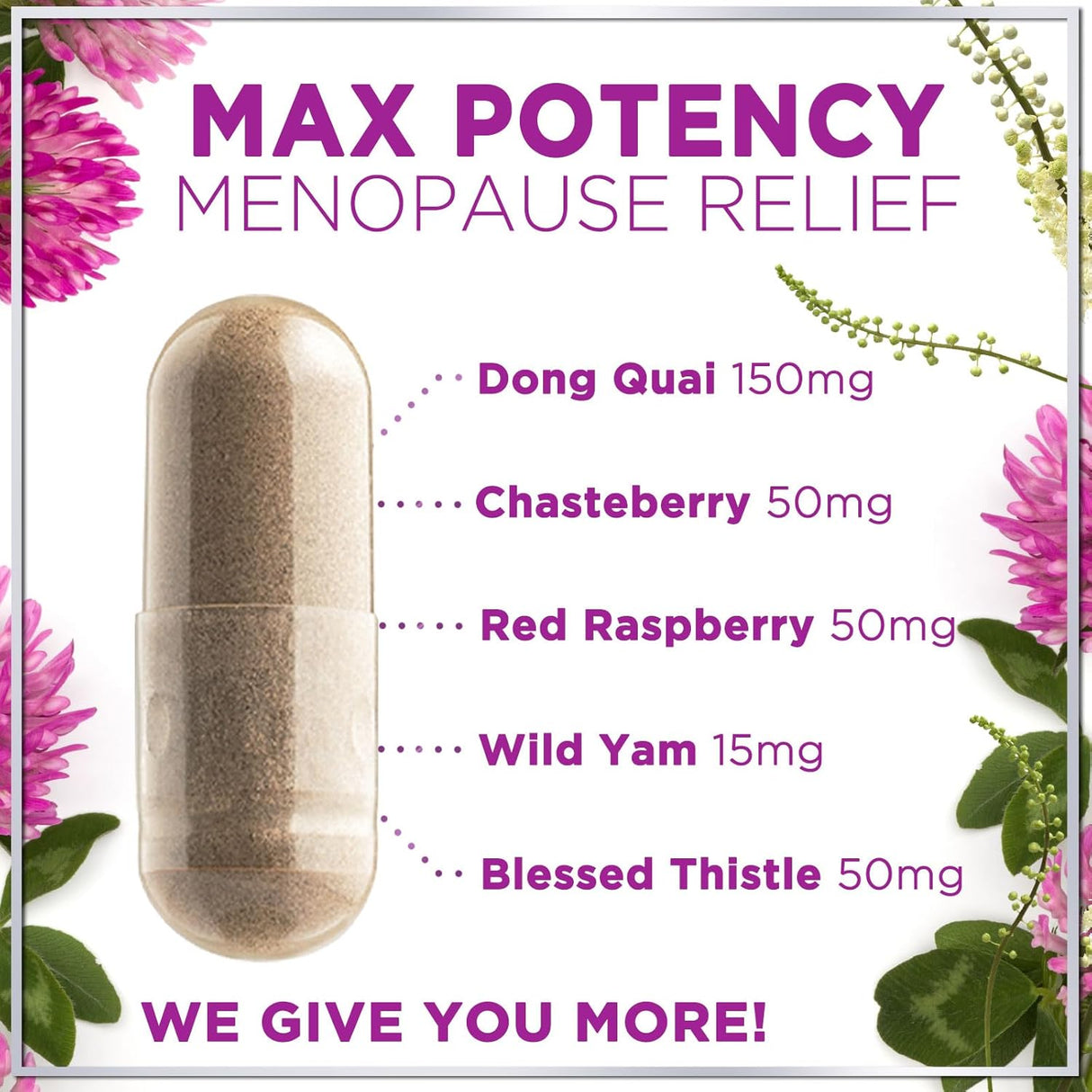 Suplemento para Menopausia con Black Cohosh, Dong Quai, 60 cápsulas