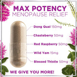 Suplemento para Menopausia con Black Cohosh, Dong Quai, 60 cápsulas