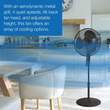 Ventilador de pedestal Lasko, oscilante, control remoto, S16612