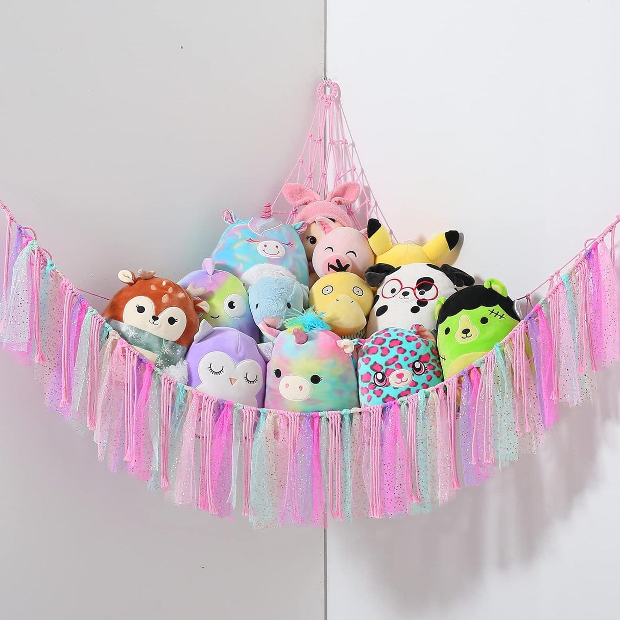 Hamaca de Peluches VISATOR, Macramé Ecológico, 55x42x42