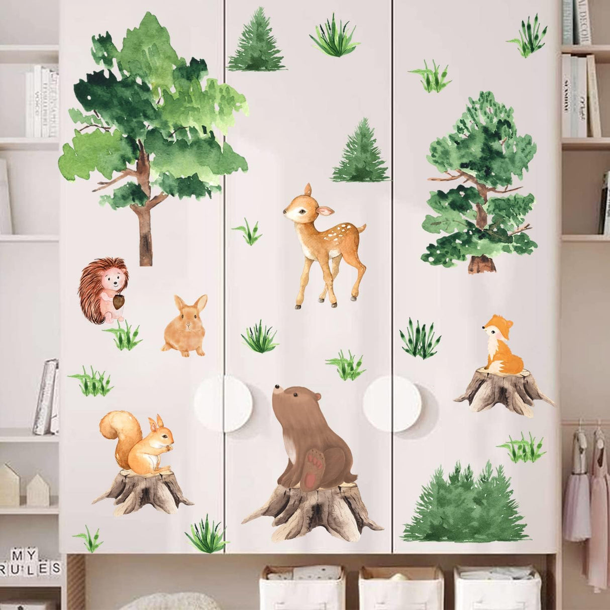 Pegatinas de animales de bosque KOKOLAP para decoraciones infantiles
