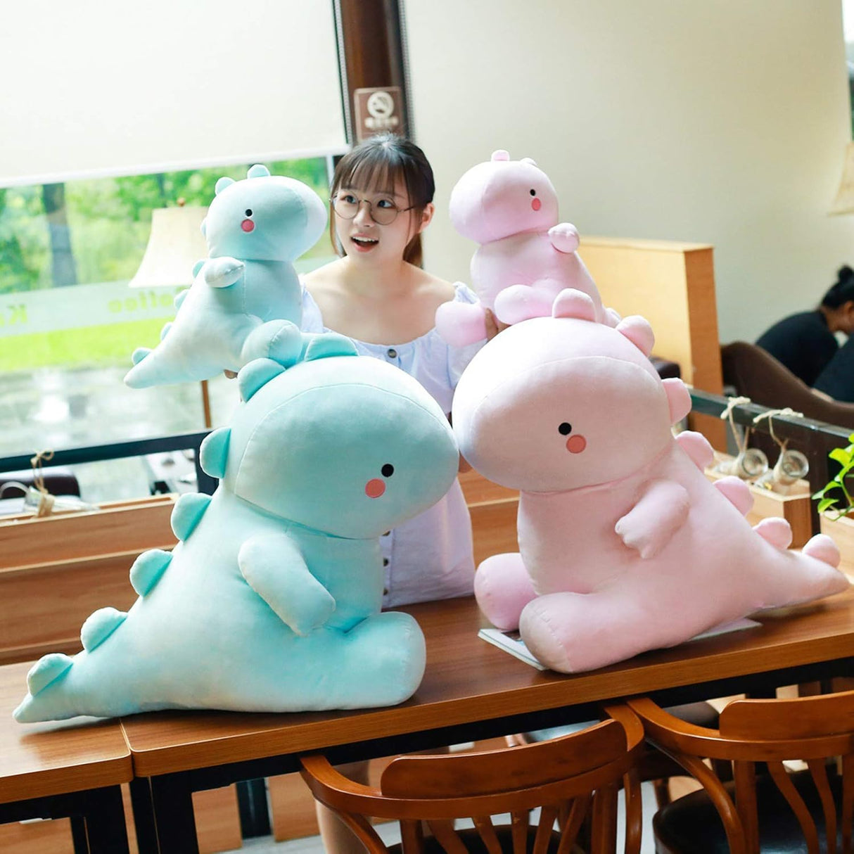 Lindo dinosaurio de peluche animal gordo de juguete
