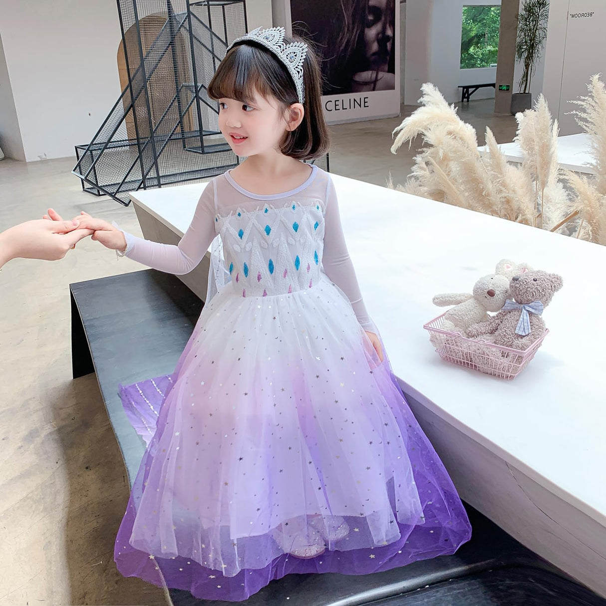 Disfraz de Elsa, Disney, vestido largo con accesorios, Halloween