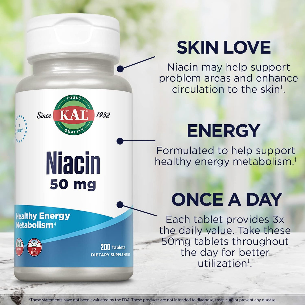 Suplemento de niacina de 50 mg 200 unidades