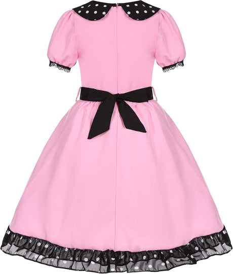 Disfraz Poodle para Niñas, Con Scarf de Lunares, Modelo 50s