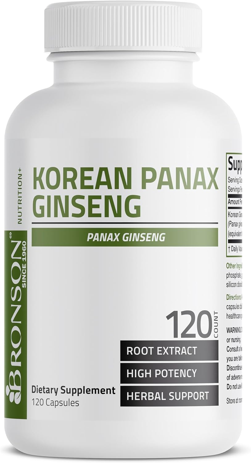Bronson Ginseng Coreano Apoyo Energía, Memoria 120 Cápsulas