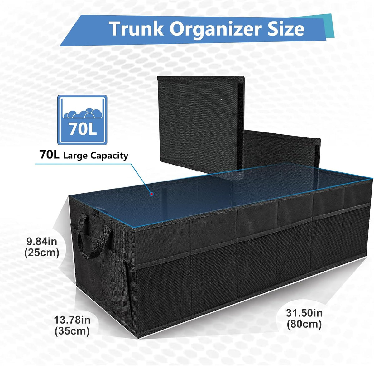 Organizador de Maletero MIU COLOR, Capacidad 70L, 12 Bolsillos