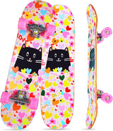 Patineta Completa de 31 Pulgadas con Diseño de Unicornio y Calavera