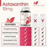 Suplementos Astaxantina 10mg 180 cápsulas blandas Max