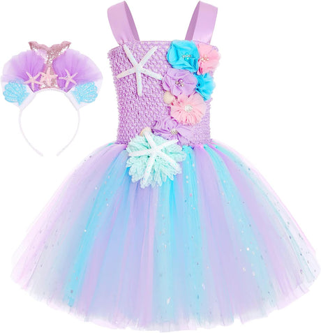 Disfraz de Sirena Koatobbor con Luces LED para Niñas 3-8 Años