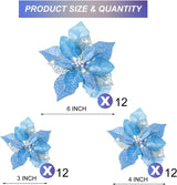 Flores Artificiales Poinsettia, WILLBOND, 36 Piezas, Decoración Navidad