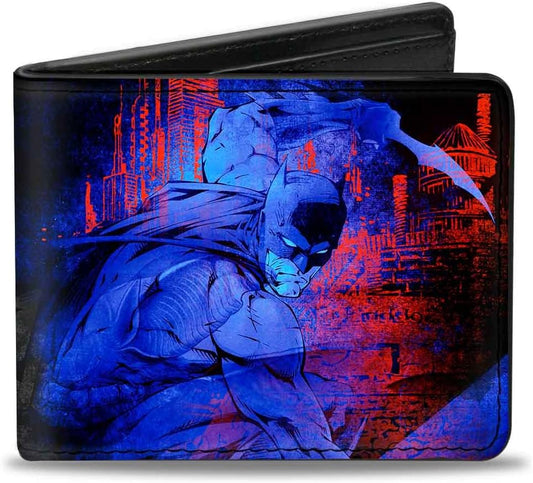 Cartera Bifold PU Hombre - Batman y Joker Poses con Cartas, Multicolor