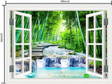 Vinilo Autoadhesivo Ventana Tropical, Decoración 3D, 36×48