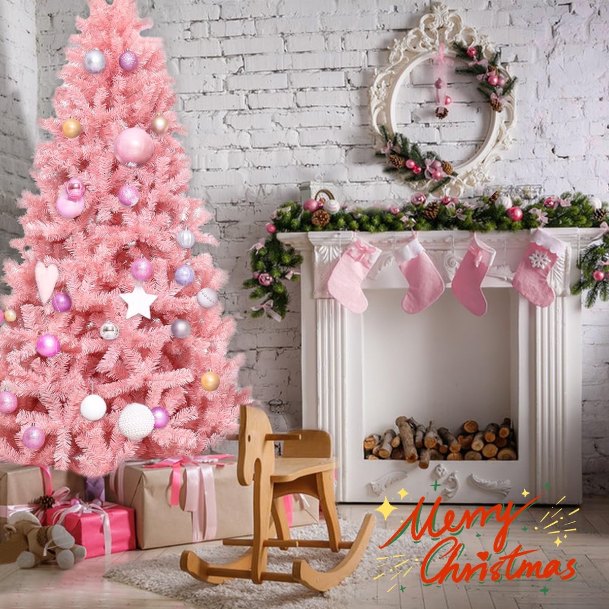 Árbol de Navidad Artificial de 5ft con Base Metálica Plegable