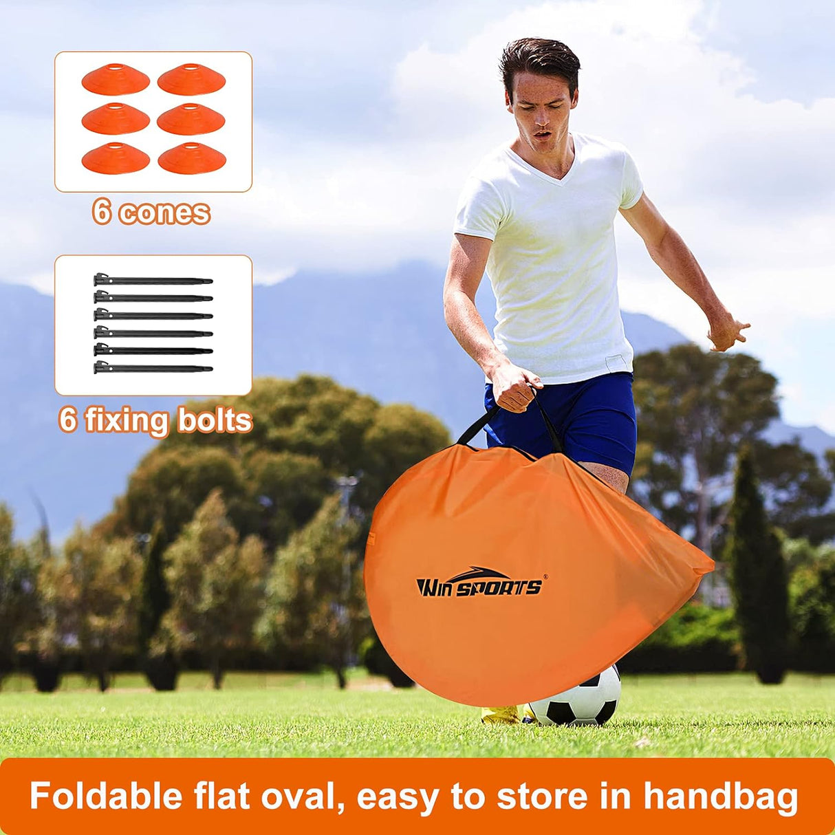 WIn SPORTS 2 redes de fútbol portátiles plegables