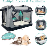 Transportín Grande para 2 Gatos, Fhiny, Plegable y Duradero