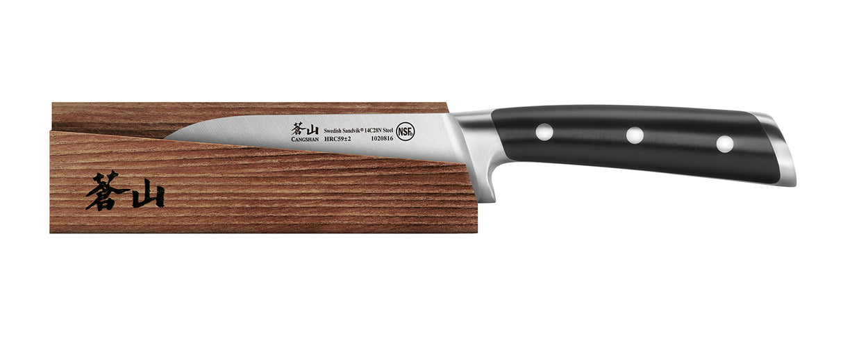 Juego de cuchillos y funda de madera S