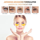 Máscaras de ojos de oro de 24 quilates para ojeras