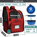 Mochila de lujo para gatos  diseño ventilado rojo