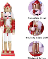 Figuras de Nutcracker de Madera, Decoración Navideña, 12 Pulgadas